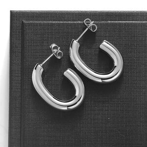 Chunky Silver Hoop Earrings